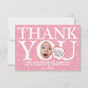 Personalized Funny Baby birthday Collage Thank You Card