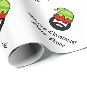 Personalized funny bad boy elf Christmas Holiday Wrapping Paper