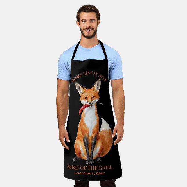 Personalized Funny BBQ Grilling Apron Men Gift (Worn)