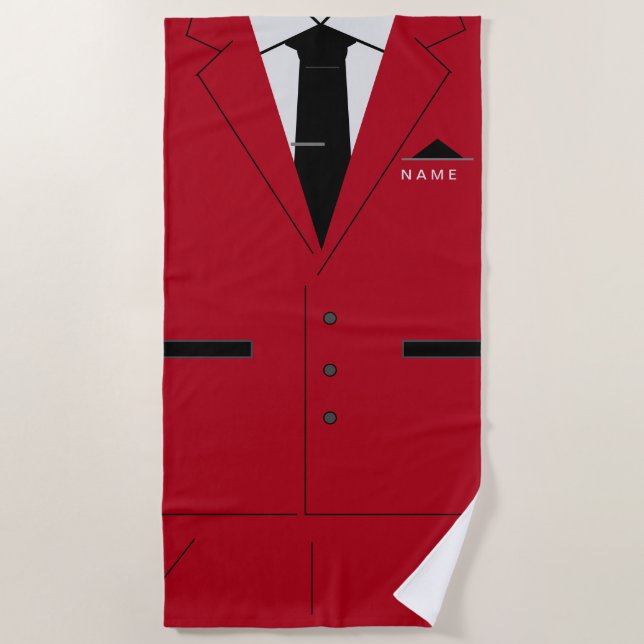 Personalized Funny Beach Towel with Custom Name (Front)