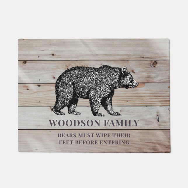 Personalized Funny Bear Doormat (Front)