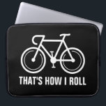 Personalized funny bicycle logo Neoprene 15 inch Laptop Sleeve<br><div class="desc">Personalized funny bicycle logo Neoprene 15 inch laptop sleeve. Custom computer accessories with sports logo. Cool Birthday gift idea for sporty kids and adults. Custom covers available in different sizes; 10 13 and 15 inch. Customizable background colour with bike drawing. Personalized office supplies for home,  work and school.</div>
