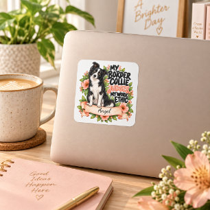 Personalized Funny Border Collie Judges My Work Square Sticker