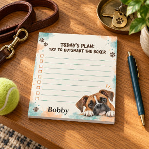 Personalized Funny Boxer Dog To-Do List Notepad