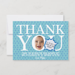 Personalized Funny boy's birthday   4 photo Thank You Card
