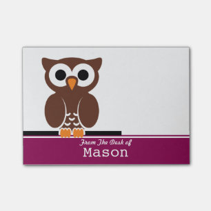 Personalized Funny Brown Owl Post-it Notes