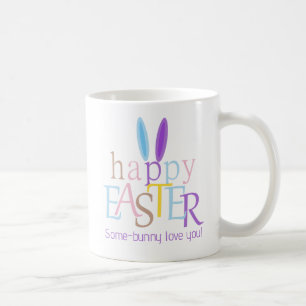 Personalized Funny Bunny Happy Easter Lilac Purple Coffee Mug