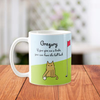 Personalized Funny Cartoon Cat Golf Joke