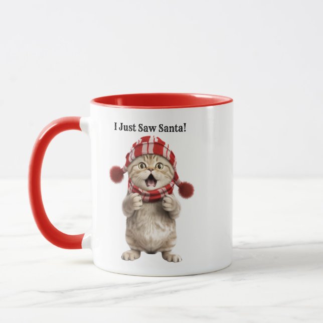 Personalized Funny Cat Christmas Mug (Left)