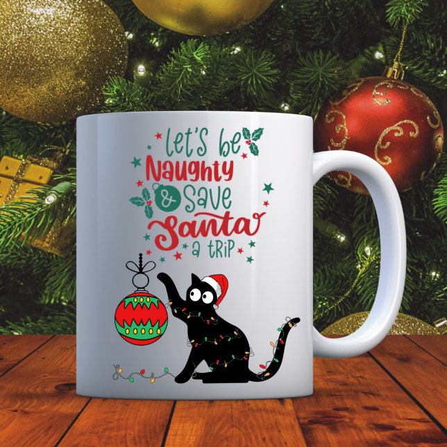 Personalized Funny Cat Mischief Christmas Mug (Creator Uploaded)