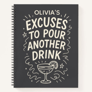 Personalized Funny Cheeky Cocktail Humour Notebook