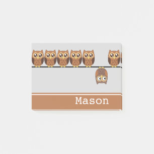 Personalized Funny Cheeky Owl Post-it Notes