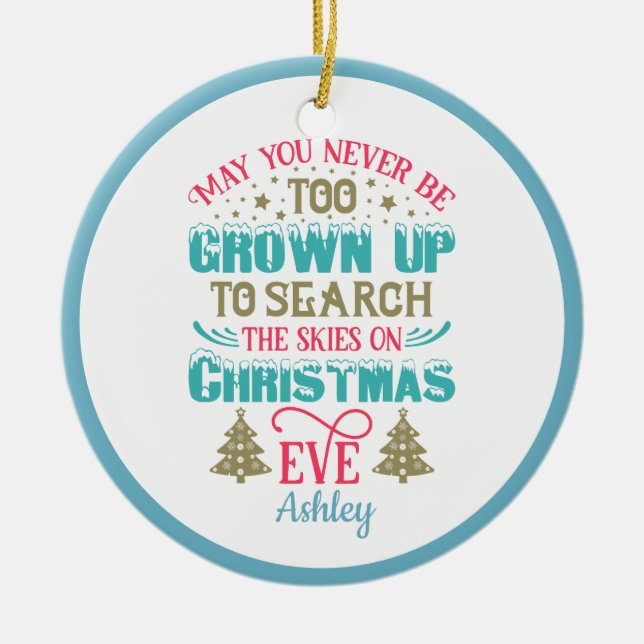 Personalized Funny Christmas Ceramic Ornament (Front)