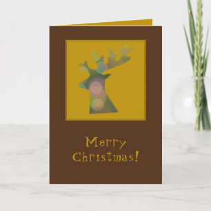 Personalized Funny Christmas Reindeer, Deep Bronze Card