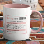 Personalized Funny Coffee/Tea Prescription Mug<br><div class="desc">Need an excuse to have a steaming mug of your favourite hot drink? Dr Feelgood has just the prescription you need with this funny personalized mug in pink. Add a name, preferred drink and any milk/cream and sugar preferences. Makes a great gift for someone else or yourself. Perfect for the...</div>