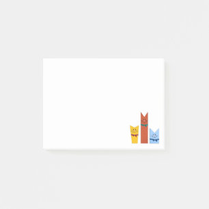 Personalized Funny Colourful Cats Cartoon  Post-it Notes