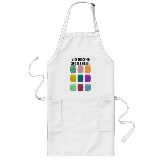Personalized Funny Colourful Pickles With Dad Joke Long Apron (Front)