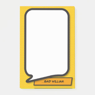 Personalized Funny Comic Book Speech Bubble Post-it Notes