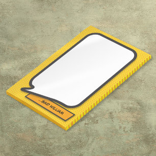Personalized Funny Comic Book Speech Bubble Post-it Notes