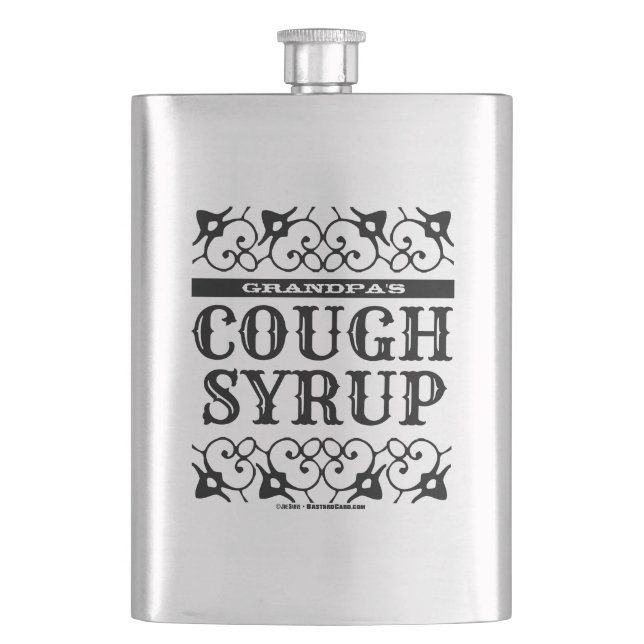Personalized Funny Cough Syrup Hip Flask (Front)