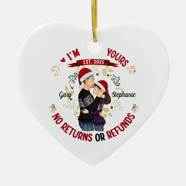 Personalized Funny Couple Ornament I'm Yours No  (Front)