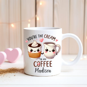 Personalized Funny Couples - Cream to my Coffee Mug