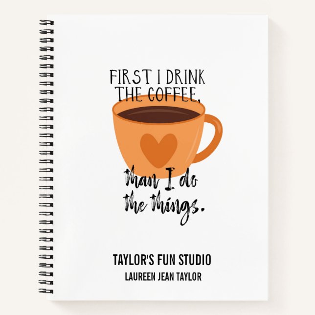 Personalized Funny Cup of Coffee Journal (Front)