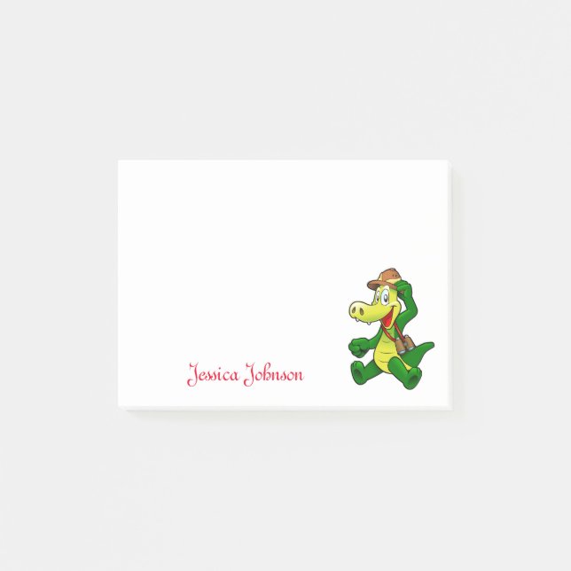 Personalized Funny Cute Green Dragon notepad (Front)