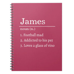 Personalized Funny Dictionary Definition Black Notebook