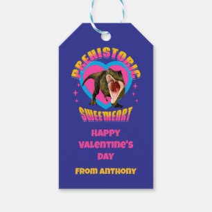 Personalized Funny Dinosaur Valentines Day Gift Tags