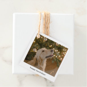 Personalized Funny Dog Picture Christmas Photo Favour Tags