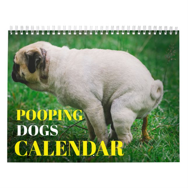 Personalized Funny Dogs Pooping Calendar 2024 (Cover)