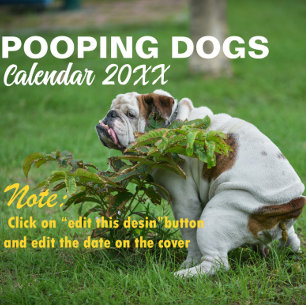 Personalized Funny Dogs Pooping Calendar 2027