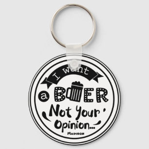 Personalized Funny Drinking Beer Keychain