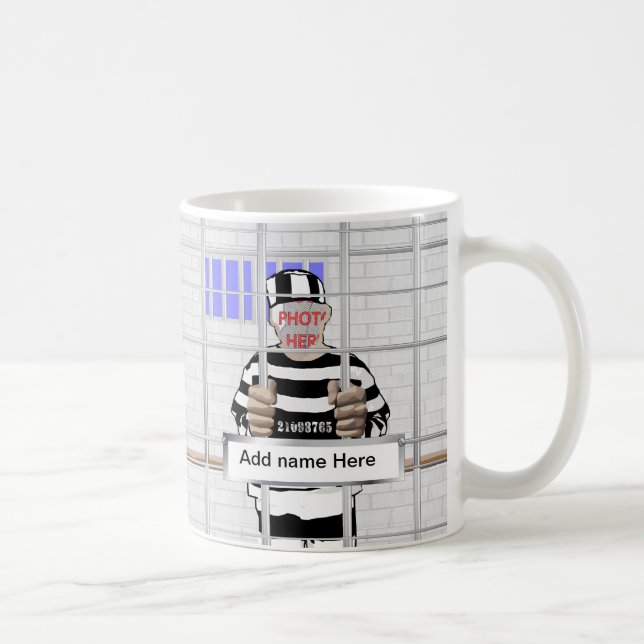Personalized funny face Convict template Coffee Mug (Right)