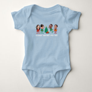 Personalized Funny Face Photo Christmas Elf Baby Bodysuit