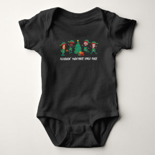 Personalized Funny Face Photo Christmas Elf Baby Bodysuit