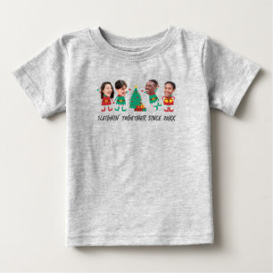 Personalized Funny Face Photo Christmas Elf Baby T-Shirt