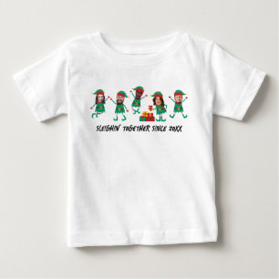 Personalized Funny Face Photo Christmas Elf Baby T-Shirt