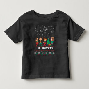 Personalized Funny Face Photo Christmas Elf Family Toddler T-shirt