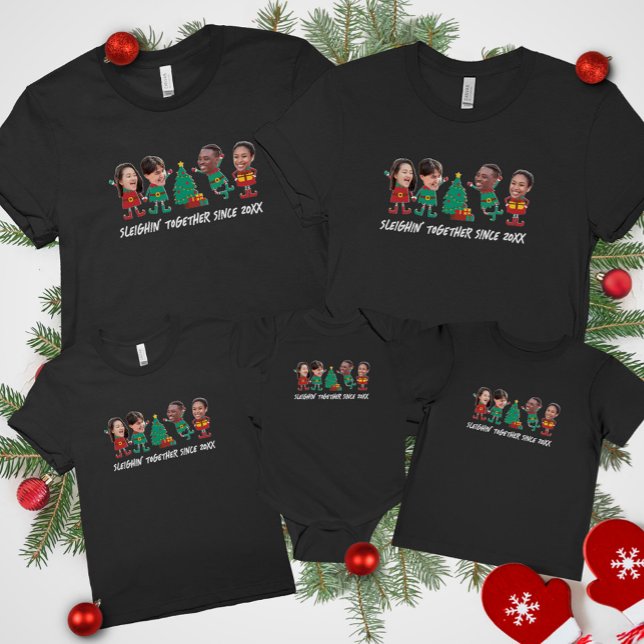 Personalized Funny Face Photo Christmas Elf T-Shirt (Creator Uploaded)