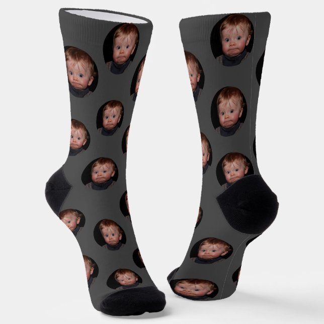 Personalized Funny Face Photo  Socks (Angled)