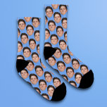 Personalized Funny Face Photo Socks in Baby Blue<br><div class="desc">Make funny light / sky blue socks covered in your face or a friend's with this easy to use template. Simply upload a cutout of the face or object you wish to use with a transparent background, and voila! Make sure to crop the image as tightly to the face/object as...</div>