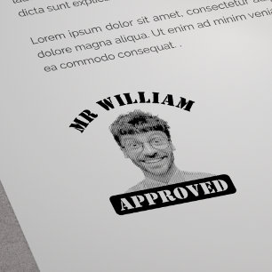 Personalized Funny Face Teacher Approved Rubber Stamp