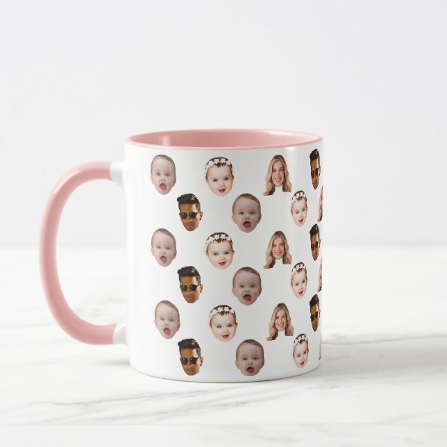 Personalized Funny Family Face 4 Photos Mug (Left)