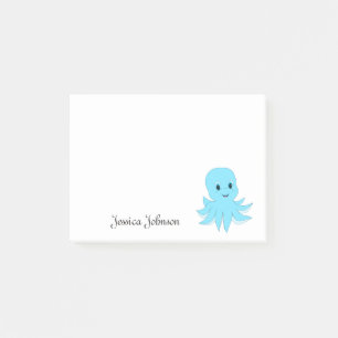 Personalized Funny Fat Blue Octopus notepad