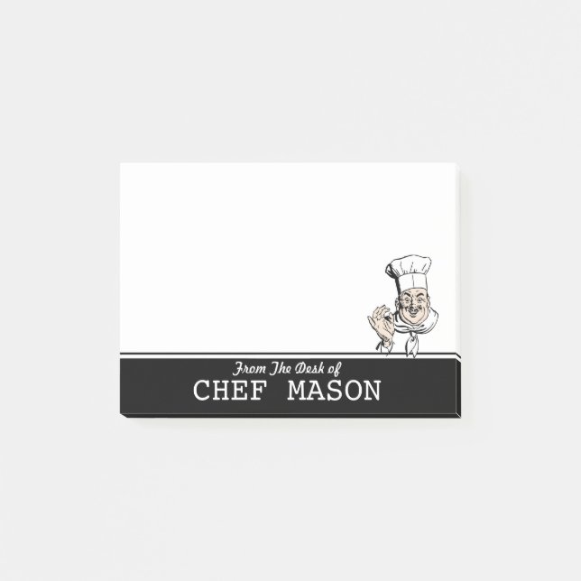 Personalized Funny Fat Chef Post-it Notes (Front)