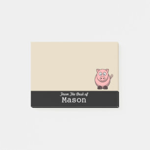 Personalized Funny Fat Pink Pig Post-it Notes