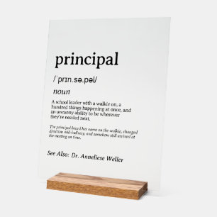 Personalized Funny Female Principal Definition Acrylic Sign