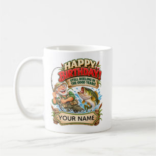 Personalized Funny Fishing Birthday Card for Men Coffee Mug